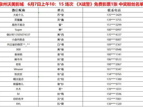 桃黑黑中奖名单